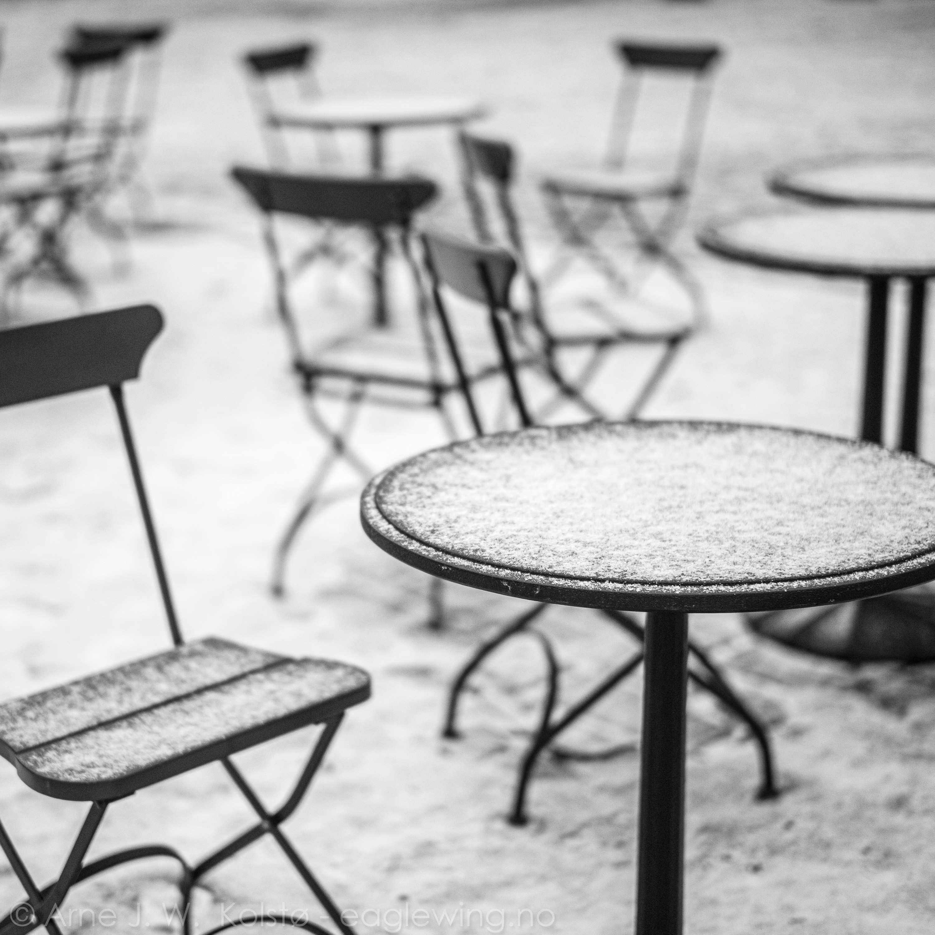  Bistroset ready for a new season - Even when cold and unused these chairs and tables remind us on people connecting... 